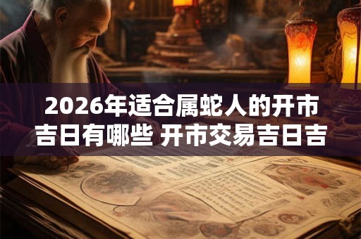 2026年适合属蛇人的开市吉日有哪些 开市交易吉日吉时查询