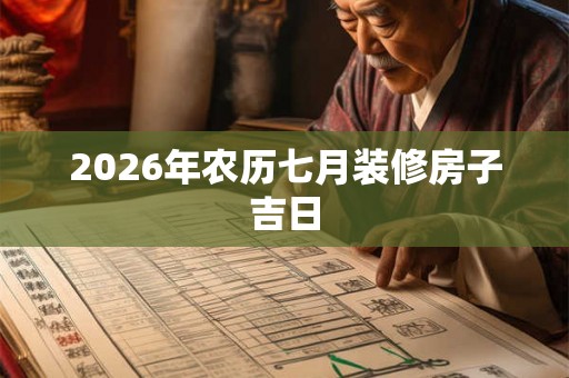 2026年农历七月装修房子吉日