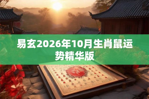 易玄2026年10月生肖鼠运势精华版