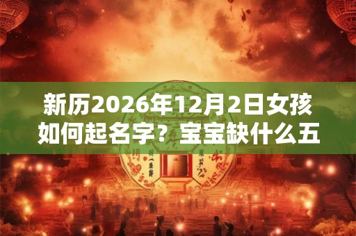 新历2026年12月2日女孩如何起名字？宝宝缺什么五行？