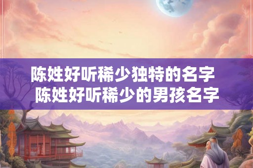 陈姓好听稀少独特的名字  陈姓好听稀少的男孩名字