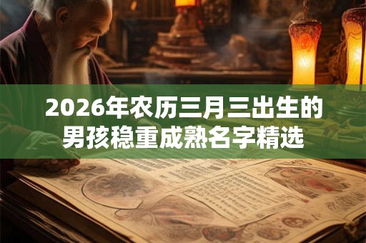 2026年农历三月三出生的男孩稳重成熟名字精选