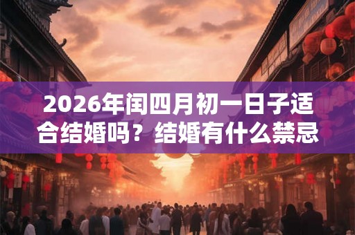 2026年闰四月初一日子适合结婚吗？结婚有什么禁忌？