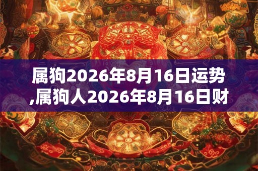 属狗2026年8月16日运势,属狗人2026年8月16日财运,生肖狗2026年8月16日运势 属狗2026年8月16日运势,属狗人2026年8月16日财运,生肖狗2026年8月16日运势