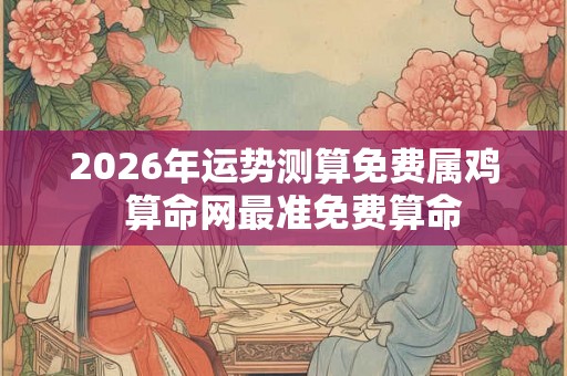2026年运势测算免费属鸡  算命网最准免费算命