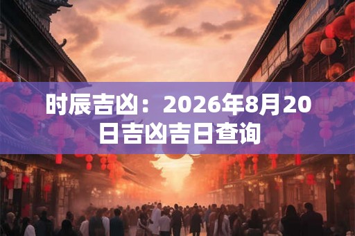 时辰吉凶：2026年8月20日吉凶吉日查询