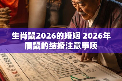 生肖鼠2026的婚姻 2026年属鼠的结婚注意事项