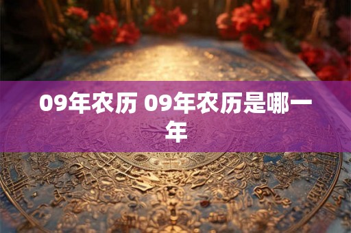09年农历 09年农历是哪一年