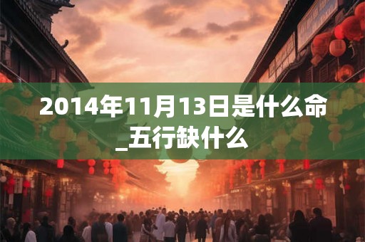 2014年11月13日是什么命_五行缺什么