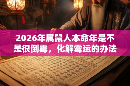 2026年属鼠人本命年是不是很倒霉，化解霉运的办法