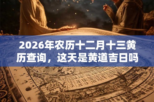 2026年农历十二月十三黄历查询，这天是黄道吉日吗？
