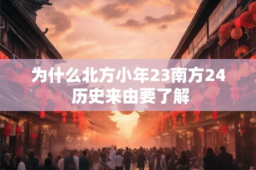 为什么北方小年23南方24 历史来由要了解