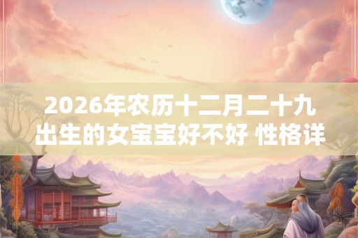 2026年农历十二月二十九出生的女宝宝好不好 性格详解