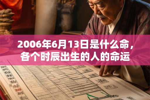 2006年6月13日是什么命，各个时辰出生的人的命运