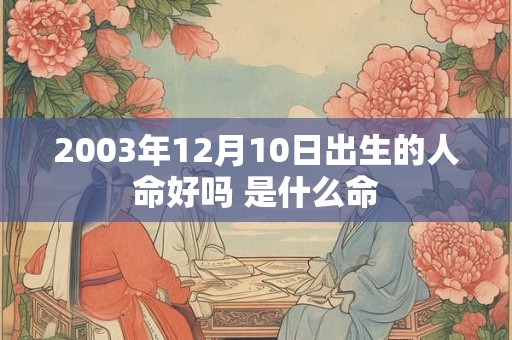 2003年12月10日出生的人命好吗 是什么命