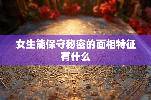 女生能保守秘密的面相特征有什么