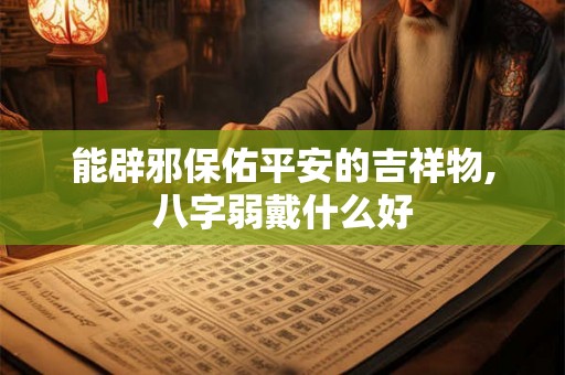 能辟邪保佑平安的吉祥物,八字弱戴什么好
