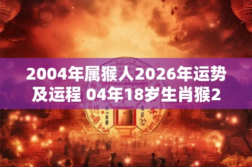 2004年属猴人2026年运势及运程 04年18岁生肖猴2026年运势