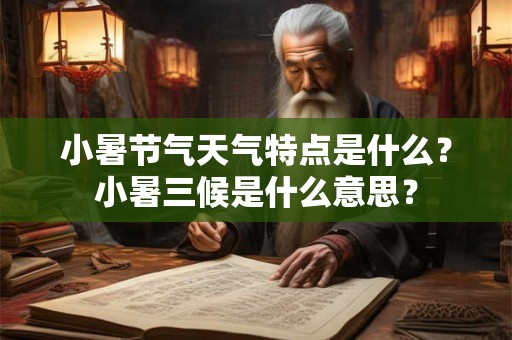 小暑节气天气特点是什么？小暑三候是什么意思？