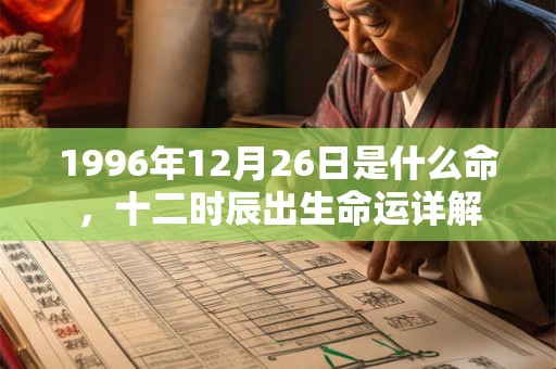 1996年12月26日是什么命，十二时辰出生命运详解