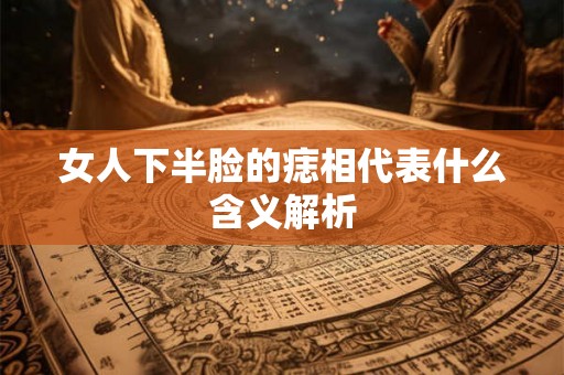 女人下半脸的痣相代表什么含义解析