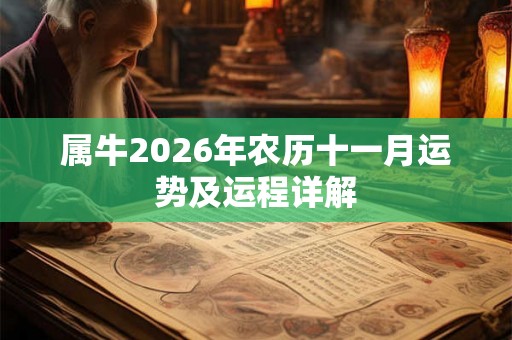 属牛2026年农历十一月运势及运程详解