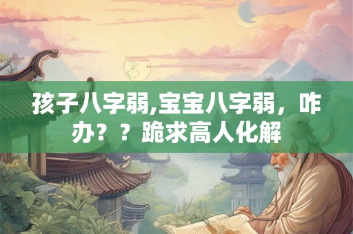 孩子八字弱,宝宝八字弱,咋办??跪求高人化解 孩子八字弱,宝宝八字弱,咋办??跪求高人化解