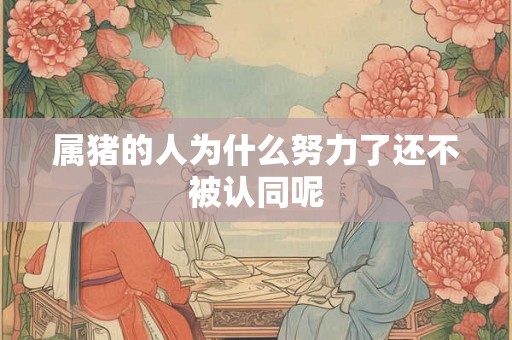 属猪的人为什么努力了还不被认同呢