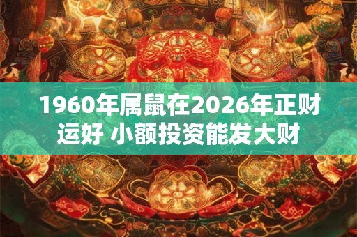 1960年属鼠在2026年正财运好 小额投资能发大财