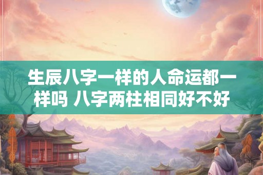 生辰八字一样的人命运都一样吗 八字两柱相同好不好 生辰八字一样的人命运都一样吗 八字两柱相同好不好
