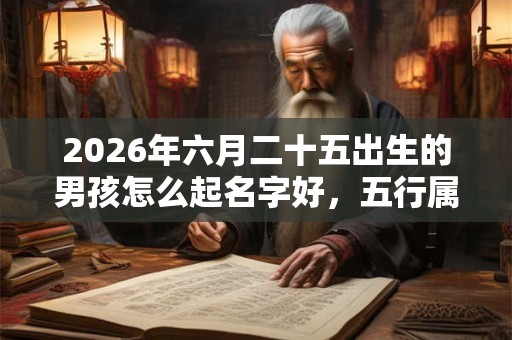 2026年六月二十五出生的男孩怎么起名字好，五行属什么
