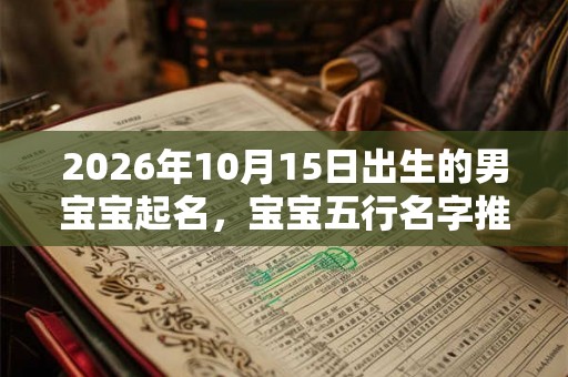 2026年10月15日出生的男宝宝起名，宝宝五行名字推荐