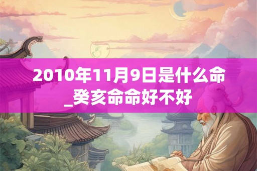 2010年11月9日是什么命_癸亥命命好不好