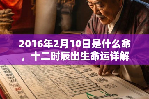 2016年2月10日是什么命，十二时辰出生命运详解