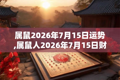 属鼠2026年7月15日运势,属鼠人2026年7月15日财运,生肖鼠2026年7月15日运势