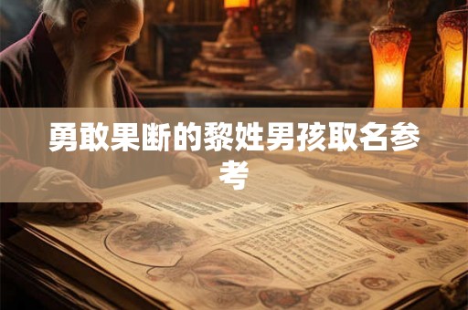 勇敢果断的黎姓男孩取名参考