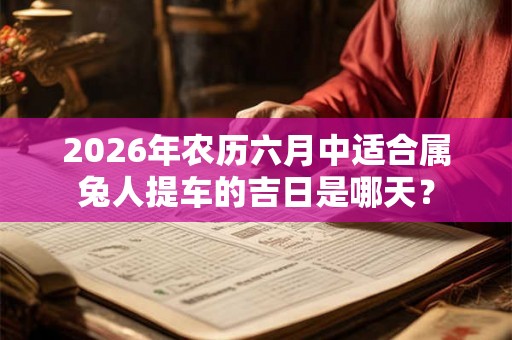 2026年农历六月中适合属兔人提车的吉日是哪天？