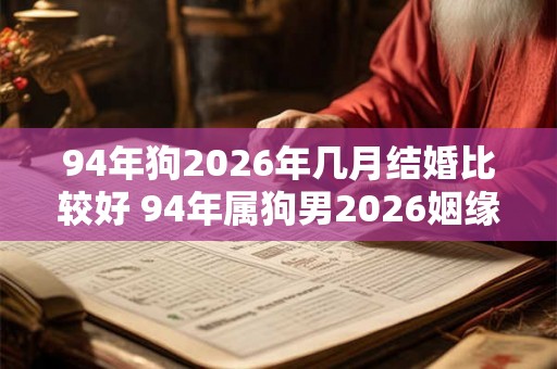 94年狗2026年几月结婚比较好 94年属狗男2026姻缘