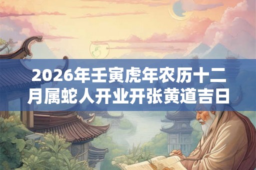 2026年壬寅虎年农历十二月属蛇人开业开张黄道吉日查询