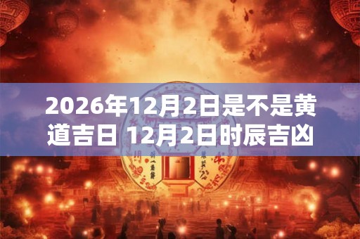 2026年12月2日是不是黄道吉日 12月2日时辰吉凶