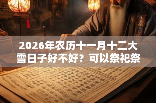 2026年农历十一月十二大雪日子好不好？可以祭祀祭祖吗？