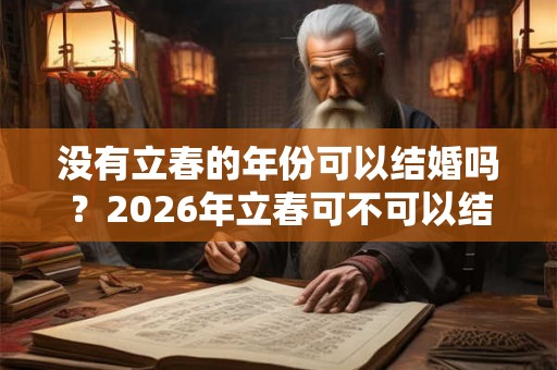 没有立春的年份可以结婚吗？2026年立春可不可以结婚？