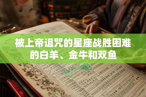 被上帝诅咒的星座战胜困难的白羊、金牛和双鱼