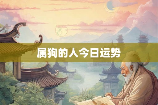 属狗的人今日运势