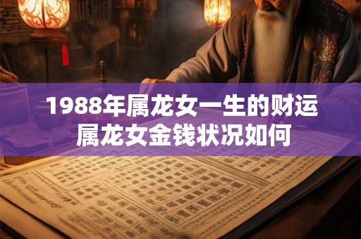 1988年属龙女一生的财运 属龙女金钱状况如何