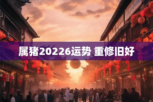 属猪20226运势 重修旧好