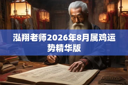 泓翔老师2026年8月属鸡运势精华版 泓翔老师2026年8月属鸡运势精华版