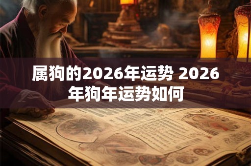 属狗的2026年运势 2026年狗年运势如何