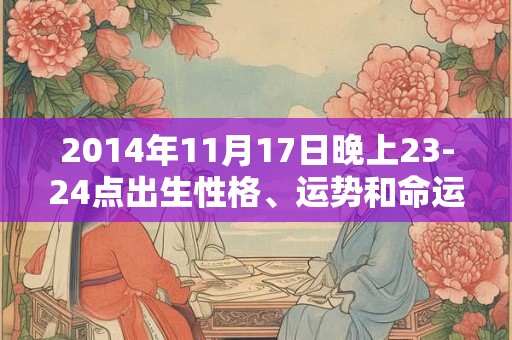 2014年11月17日晚上23-24点出生性格、运势和命运