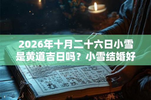 2026年十月二十六日小雪是黄道吉日吗?小雪结婚好吗? 2026年十月二十六日小雪是黄道吉日吗?小雪结婚好吗?
